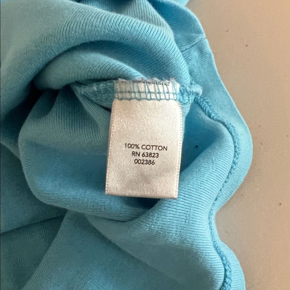 Christopher & Banks Satin Trim Crewneck 3/4 Sleeve TShirt Blue Size Large - Picture 7 of 8